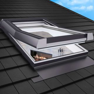 ThermoMax Roof Dachfenster PVC weiß Blechteile grau