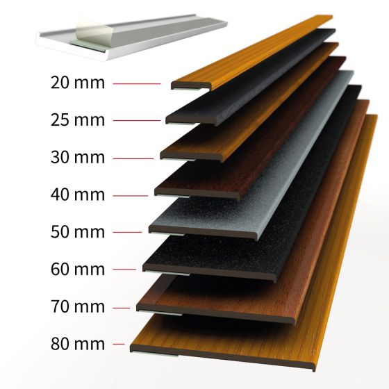 Renolit Dekor Flachleiste 20-60mm Fensterleisten 8 Farben Kunststoff  Deckleiste