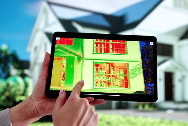 Wärmebild eines Hauses