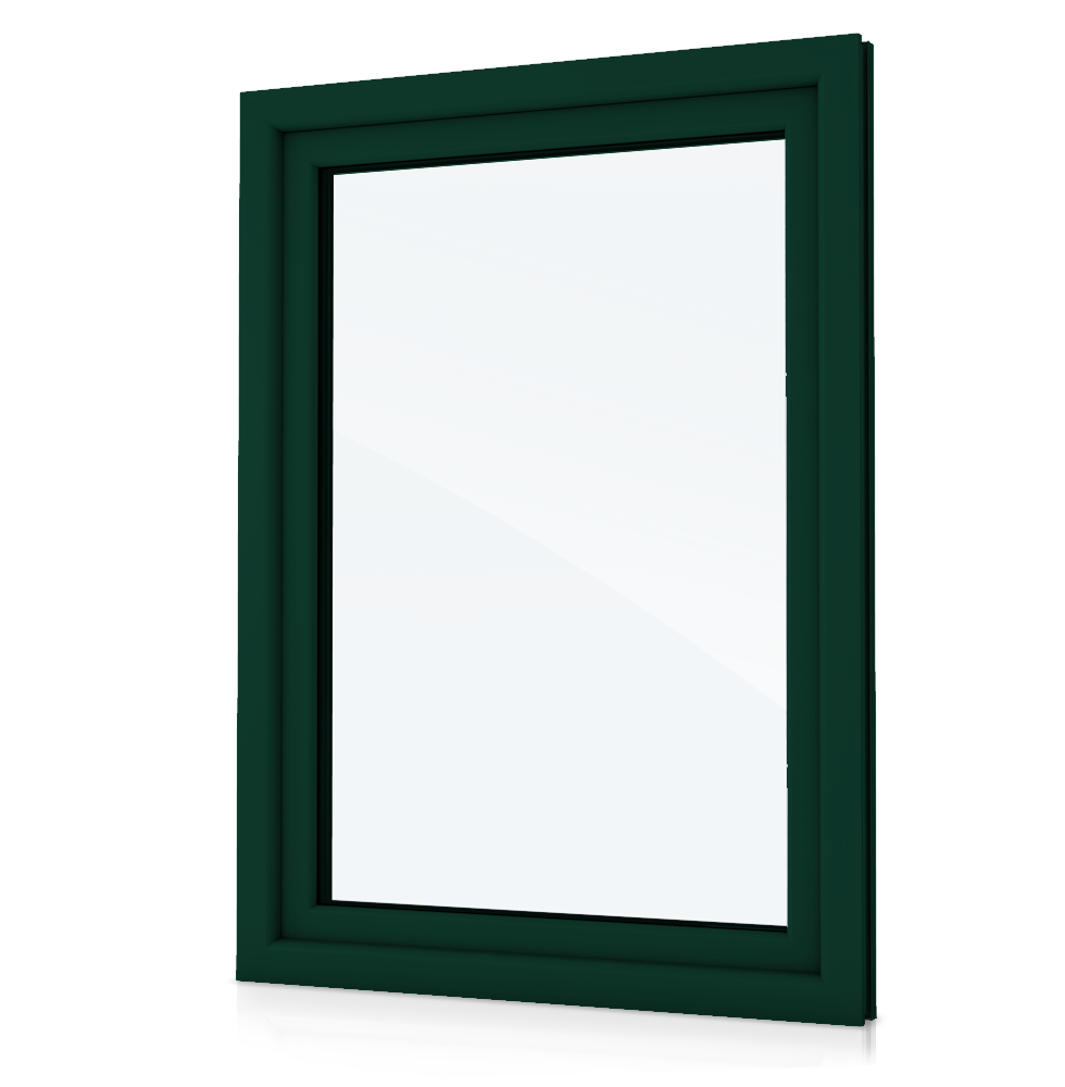 Fenster mit Moosgrünem Rahmen