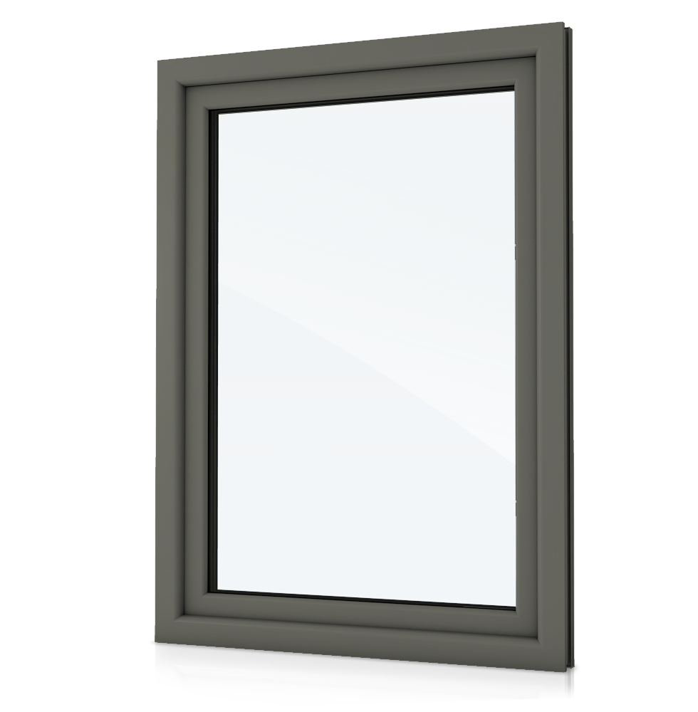 Fenster mit Betongrauem Rahmen