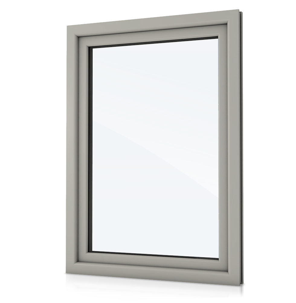 Fenster mit Grauweißem Rahmen