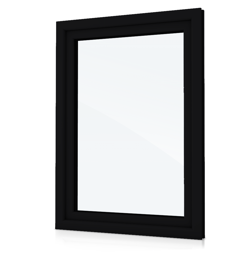 Fenster mit Tiefschwarzem Rahmen