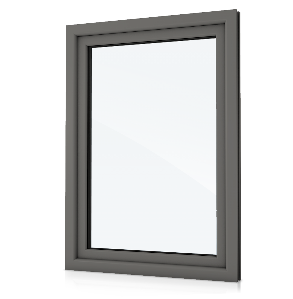 Fenster mit Graualuminium Rahmen