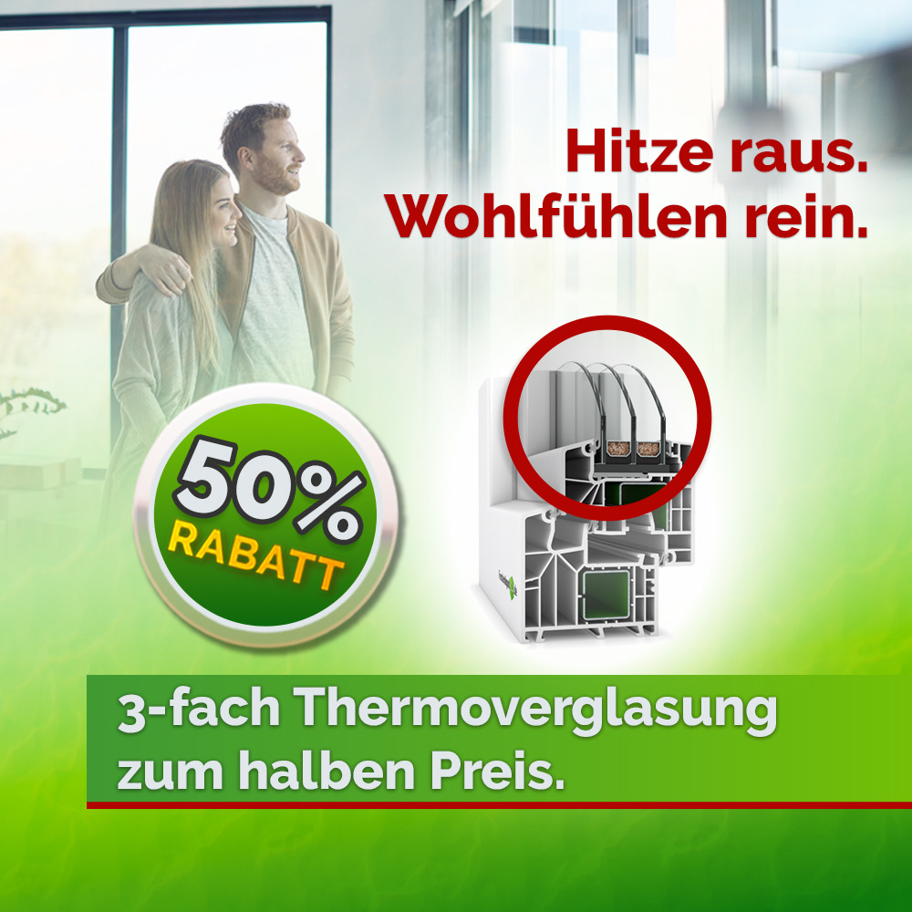 Sonnenschutzverglasung zum halben Preis