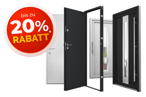 Verschiedene Türen halbkreisförmig angeordnet